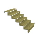 Terrassetrapp PLUS Stål/Tre Trinndybde 25 cm B120 Høyde: 1050 mm, 6-Trinn