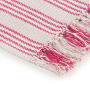  Pledd bomull stripetmønster 125x150 cm rosa og hvit 8718475573869