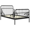 vidaXL Utvidbar sengeramme svart metall 80x130/200 cm