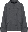 Mango 100% Wool Funnel Neck Coat   GREY   L