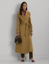 Lauren Ralph Lauren Belted Wool Blend Wrap Coat   Beige   40