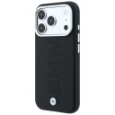 BMW-logo sentrert, preget MagSafe-etui til iPhone 17 Pro Max / 18 Pro Max – svart