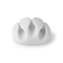 Nedis Kabel Ledelse Kabelklips Klikk Og Go 4 Stk. Antall Plasser: 3 Spor Maksimal Kabeltykkelse: 5.3 Mm TPE Hvit