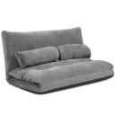 Justerbar gulvsofa – 6 posisjoner 178x98x18 cm grå