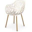 Fast Forest Stol med armlener Iroko/Creamy White