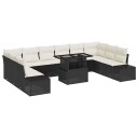 vidaXL Hagesofa Set 11 stk. Svart og krem polyrotting