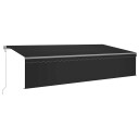 vidaXL Automatisk markise rullegardin LED vindsensor 6x3 m antrasitt