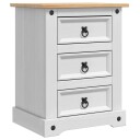  Nattbord med skuff Corona Hvit 53 x 39 x 66 cm Massiv furu