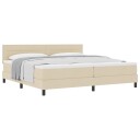  Box Spring Seng med Madrass Krem 200x200 cm Stoff