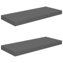 vidaXL Flytende vegghyller 2 stk h?yglans gr? 60x23,5x3,8 cm MDF