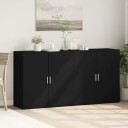  Skjenker 2 stk svart 79x38x80 cm konstruert tre