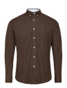Clean Cut Copenhagen Oxford Stretch Plain L/S - Brown - XXXL