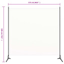 vidaXL Romdeler 1 panel kremhvit 175x180 cm