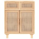 vidaXL Skjenk brun 60x30x75 cm heltre furu og naturrotting