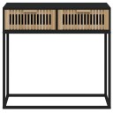  Konsollbord svart 80x30x75 cm konstruert tre og jern