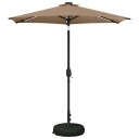 vidaXL Hageparasol med LED lamper og fot 2,3 x 2,3 m Polyester Gråbrun