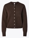 Y.A.S Elena Long Sleeve Knit Cardigan Brun L
