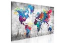 Tavle World Map: Spilt Paint 200X80 Artgeist sp. z o. o.
