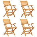 vidaXL Klappstoler 4 stk 55x62x90 cm heltre teak