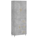 vidaXL Highboard betong grå 69,5x34x180 cm konstruert tre 8720845411367