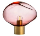 Crystal Stone bordlampe med messing base Rød