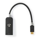 Nedis Usb c Adapter USB 3.2 Gen 1 Hann Displayport Hun 8k@30hz 0.20 M Rund Gull Belagt PVC Antrasitt Vindu