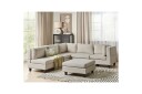 Modulsoffa med fotpall Beliani Unstad Beige/svart Vänstervänd Beige Black  