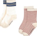Konges Sløjd Sokker   2 pack   Off White   Konges Sløjd   29/32   Sokker Beige Blå Hvit Rød