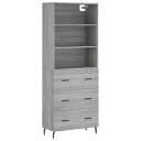 vidaXL Highboard grå sonoma 69,5x34x180 cm konstruert tre 8720845927707