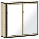 vidaXL Baderomsskap med speil sonoma eik 65x20x60 cm konstruert tre