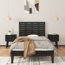 vidaXL Veggmontert sengegavl svart 106x3x63 cm heltre furu