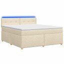 vidaXL Kontinentalseng med madrass Krem 140 x 200 cm Stoff