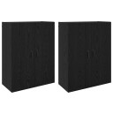  Vegghengte skap 2 pcs Svart eik 69.5 x 34 x 90 cm