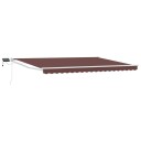 vidaXL Manuell utvidbar markise med LED lamper Brun og hvit 4 x 2 m