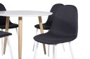 Venture Design Polar & Polar spisegruppe Hvit/svart 4 st stoler & bord 90 cm