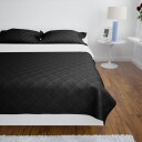 vidaXL Tosidig vattert sengeteppe svart/hvit 230 x 260 cm