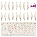  Dekorasjon til juletre 40 pcs champagne