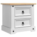  Nattbord med skuff Corona Hvit 53 x 39 x 47 cm Massiv furu