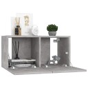 vidaXL Hengende TV-benker 3 stk betonggrå 60x30x30 cm