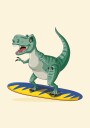 Surfing T-Rex Plakat Plakat / 70x100cm