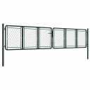 vidaXL Hageport stål 400x75 cm grønn