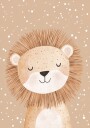 Sleepy Lion In Snow Plakat Plakat / 21x30cm