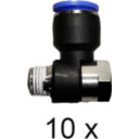 Adapter 1/4". Innstikksbanjo 12 mm. Hunn. Pakke med 10 stk.