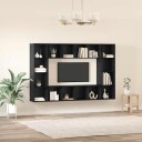  TV skap 4 pcs Svart 37 x 37 x 142.5 cm Konstruert tre