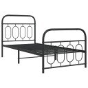  Sengeramme i metall med hode- og fotgavl svart 90x200 cm 8721102645983