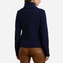 Ralph Lauren Rib-Knit Double-Breasted Sweater Jacket Refined Navy