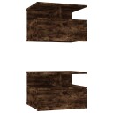 vidaXL Flytende nattbord 2 stk røkt eik 40x31x27 cm konstruert tre
