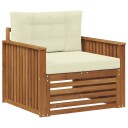 vidaXL Utesofa Solid akasietre og polyester Naturlig og Krem