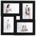 vidaXL Fotorammekollasj for 4x(10x15 cm) bilde svart MDF