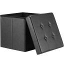 Puff/krakk med oppbevaringsplass 38x38x38 cm - sort